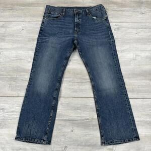 Levis 527 Jeans Mens 36x30 Blue Dark Wash Denim Bootcut Smoke Rising Fade